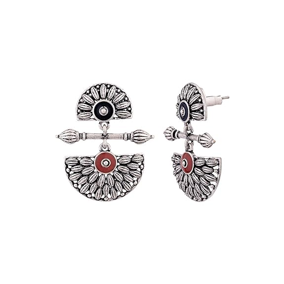 Traditional Indian Oxidized Drop Earrings