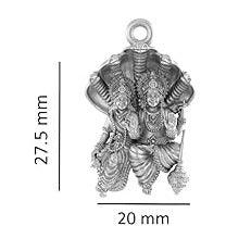 Lord Vishnu Goddess Laxmi Blessing Sterling Silver Pendant - JAI HO INDIA