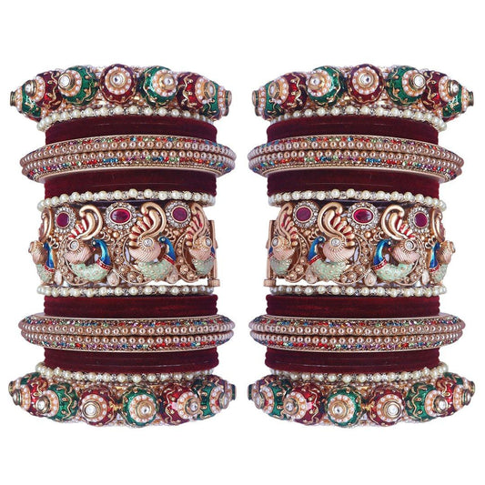 Maroon Choodas Wedding Bangles - JAI HO INDIA