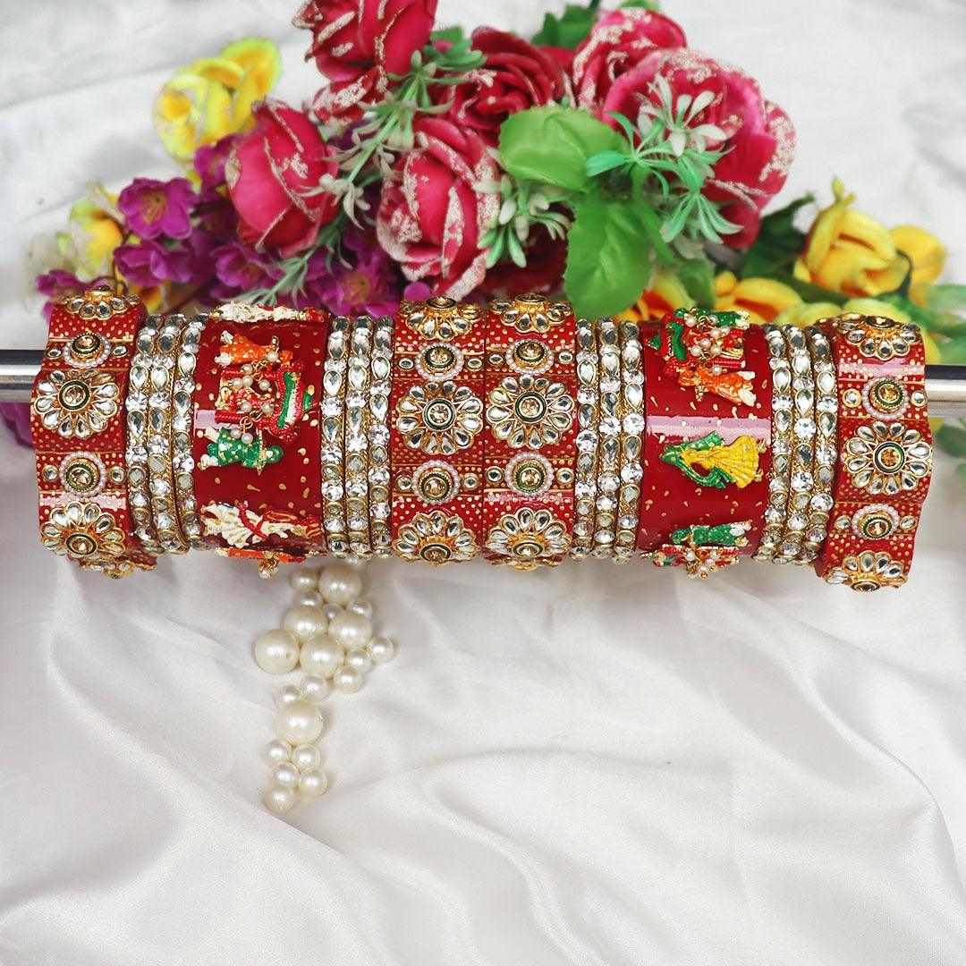 Exclusive Doli Royal Bridal Kada Chooda Wedding Bangles Set Punjabi Wedding Chuda Set For Indian Wedding - JAI HO INDIA