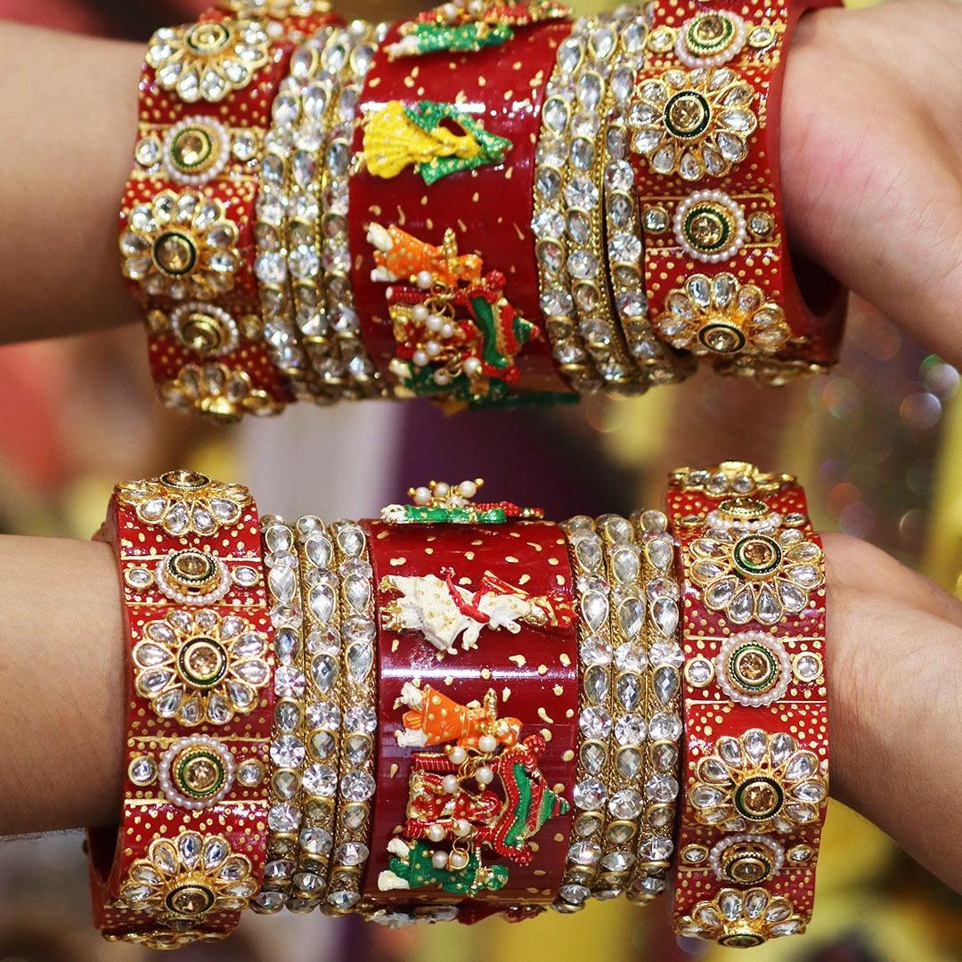 Wedding Bangles Bridal Chuda Set Latest Kundan Chura Designs