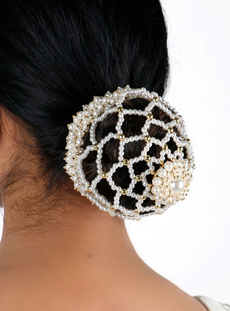 Traditional Indian Pearl Hair Bun