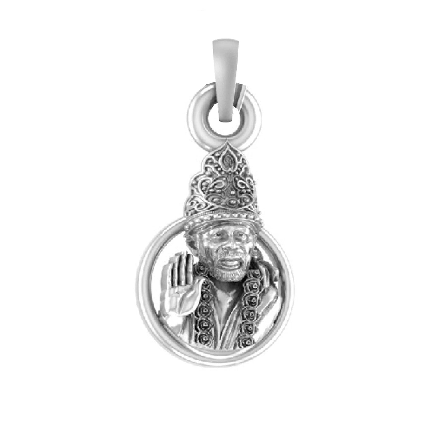 Shirdi Sai Baba Sterling Silver Pendant - JAI HO INDIA
