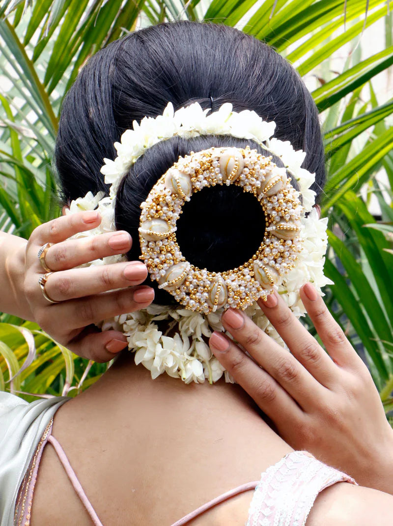 Traditional Hair Bun Pearl Brooch
