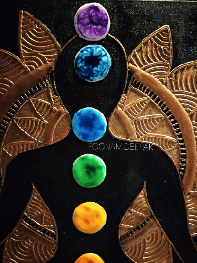The Chakra Cone Art 3D Acrylic Original Painting By Poonam Deepak Wadhawan