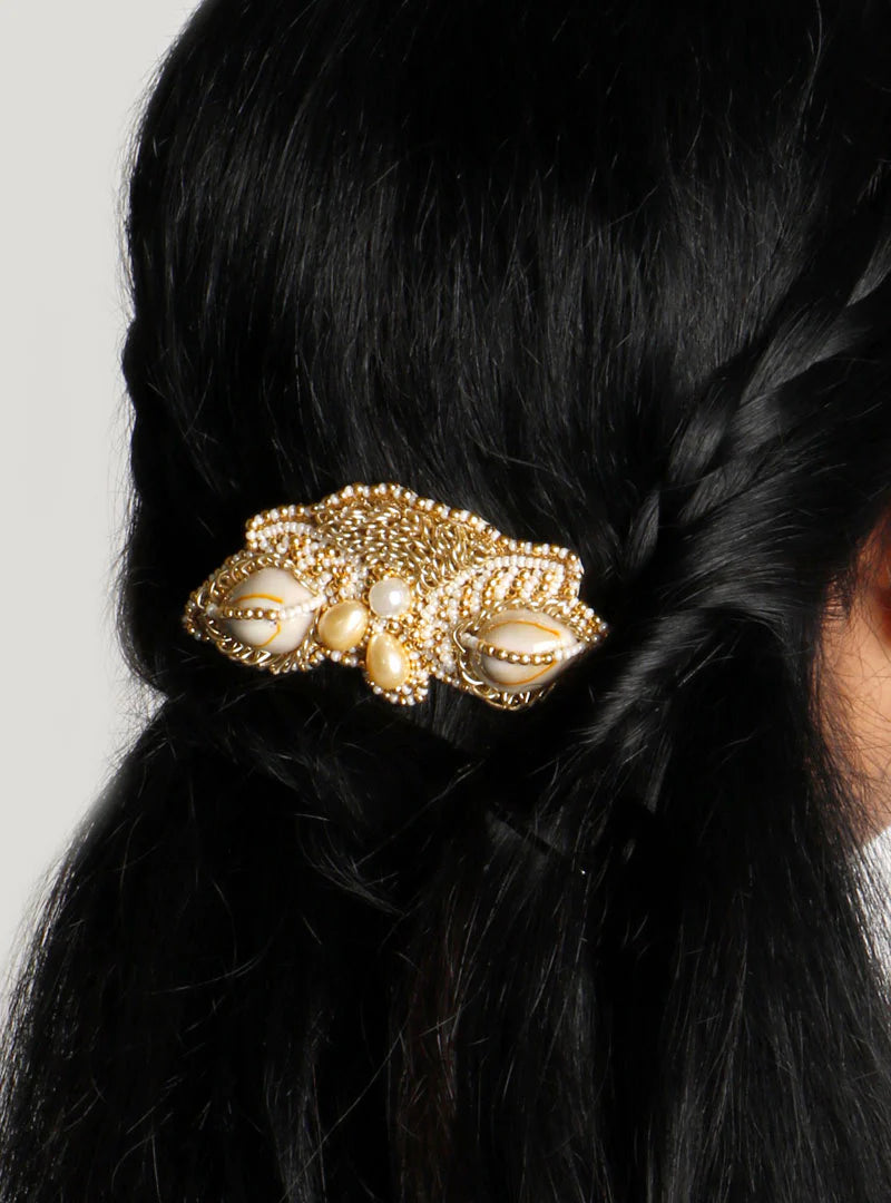 Shell Pearl Hair Brooch Clip Accessory