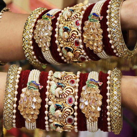 Peacock Bangle Set - JAI HO INDIA