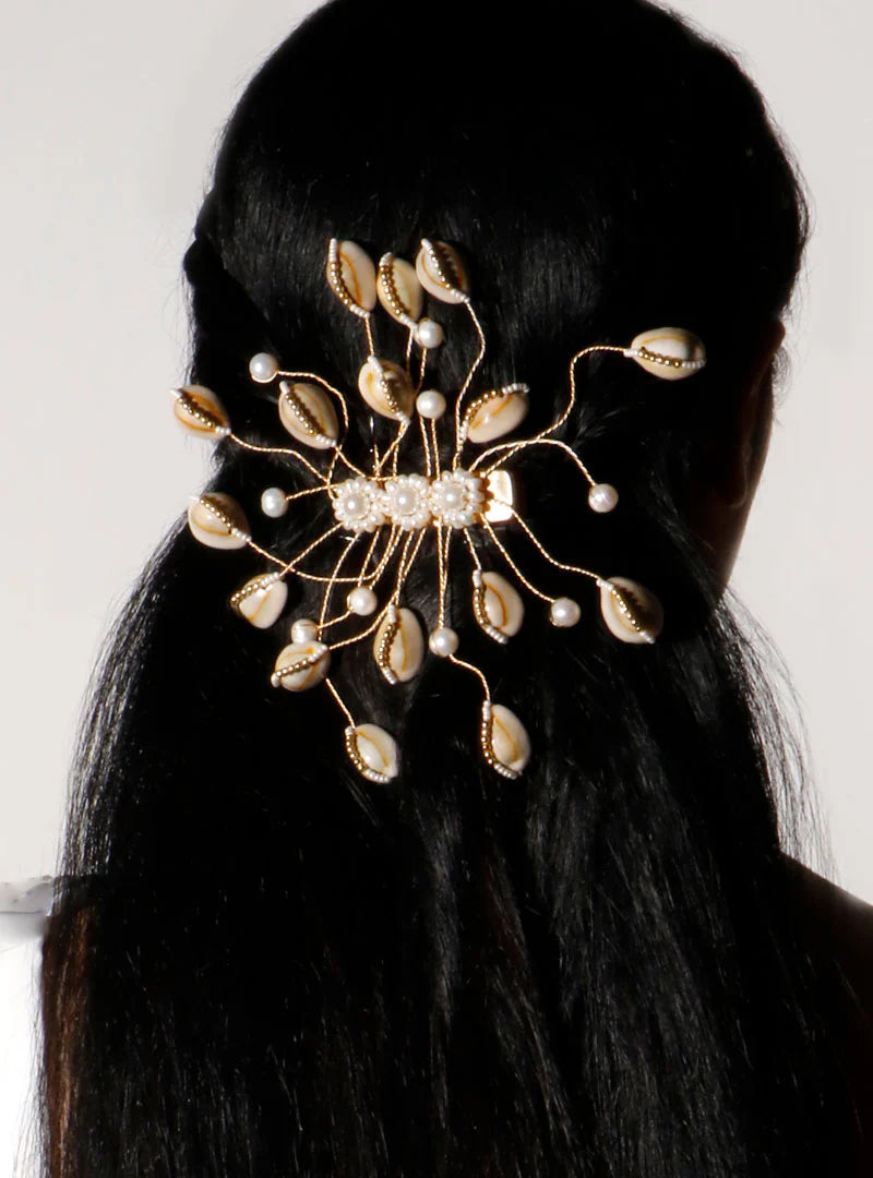 Traditional Shell Pearl Hair Brooch