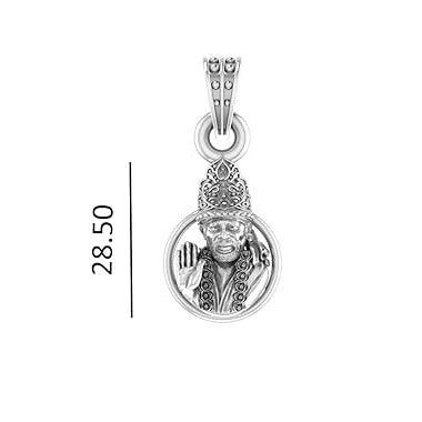 Shirdi Sai Baba Sterling Silver Pendant - JAI HO INDIA