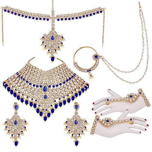 Blue Full Bridal Jewelry Set For Indian Wedding - JAI HO INDIA