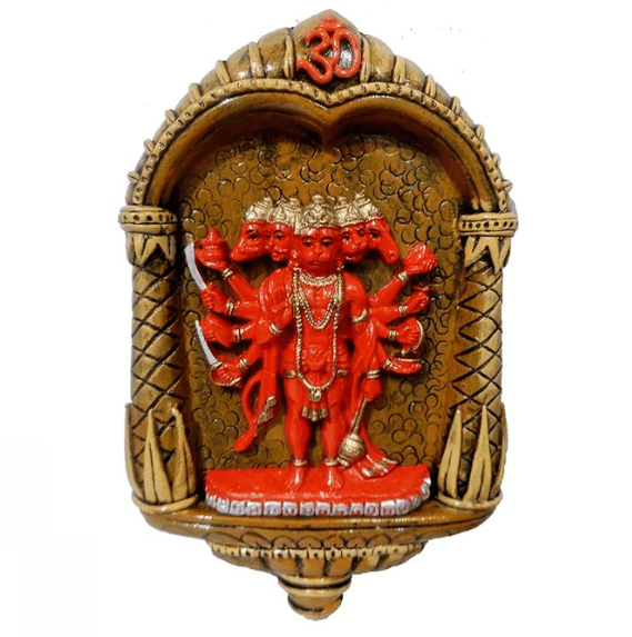 Panchmukhi Hanuman Wall Hanging For Front Door Five Face Hanuman Statue 8.5 inches - JAI HO INDIA