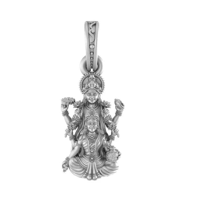 Vishnu Laxmi Sterling Silver Pendant - JAI HO INDIA