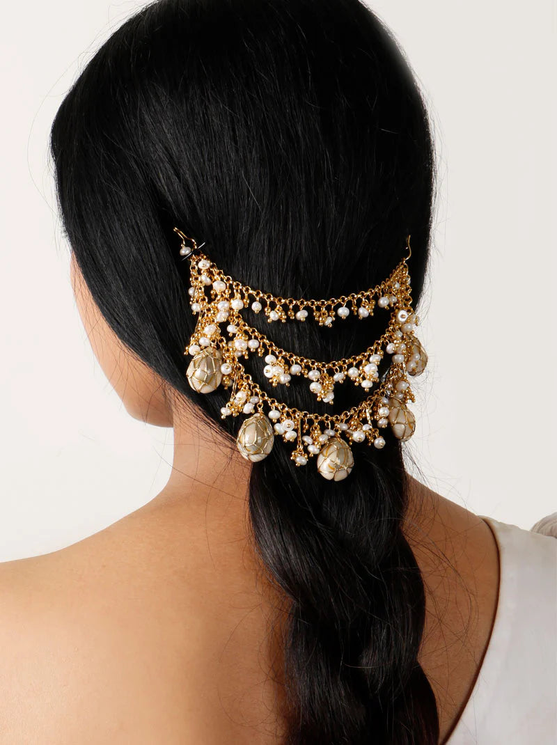 Traditional Shells Pearl Mattal Hair Accessory