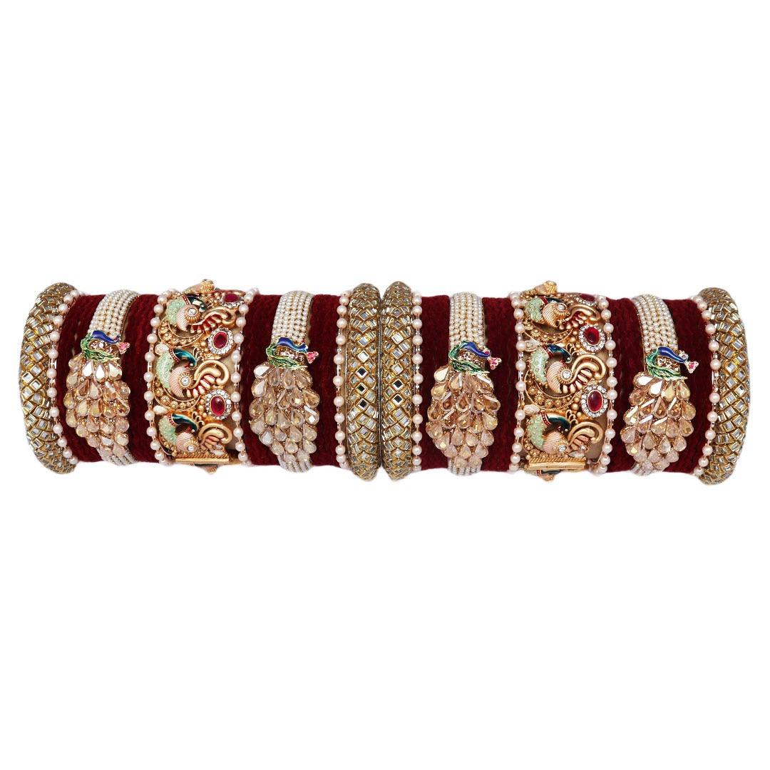 Peacock Royal Bridal Chooda Wedding Bangles Set Punjabi Wedding Chuda Set For Indian Wedding - JAI HO INDIA