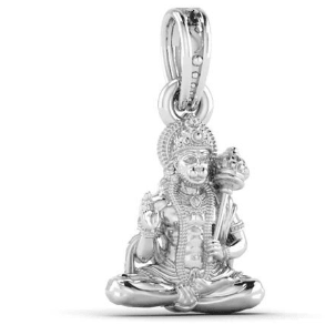 Lord Hanuman Blessing Sterling Silver Pendant - JAI HO INDIA