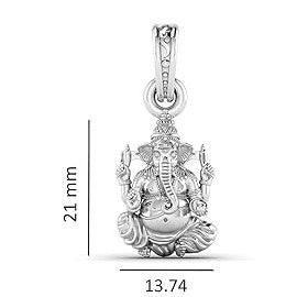 Lord Ganesha Blessing Sterling Silver Pendant - JAI HO INDIA