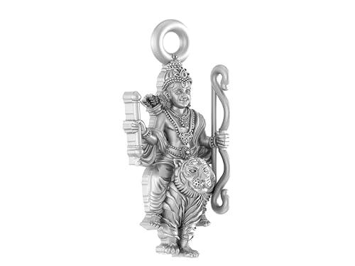 Veer Ayyappa On Tiger Sterling Silver Pendant - JAI HO INDIA