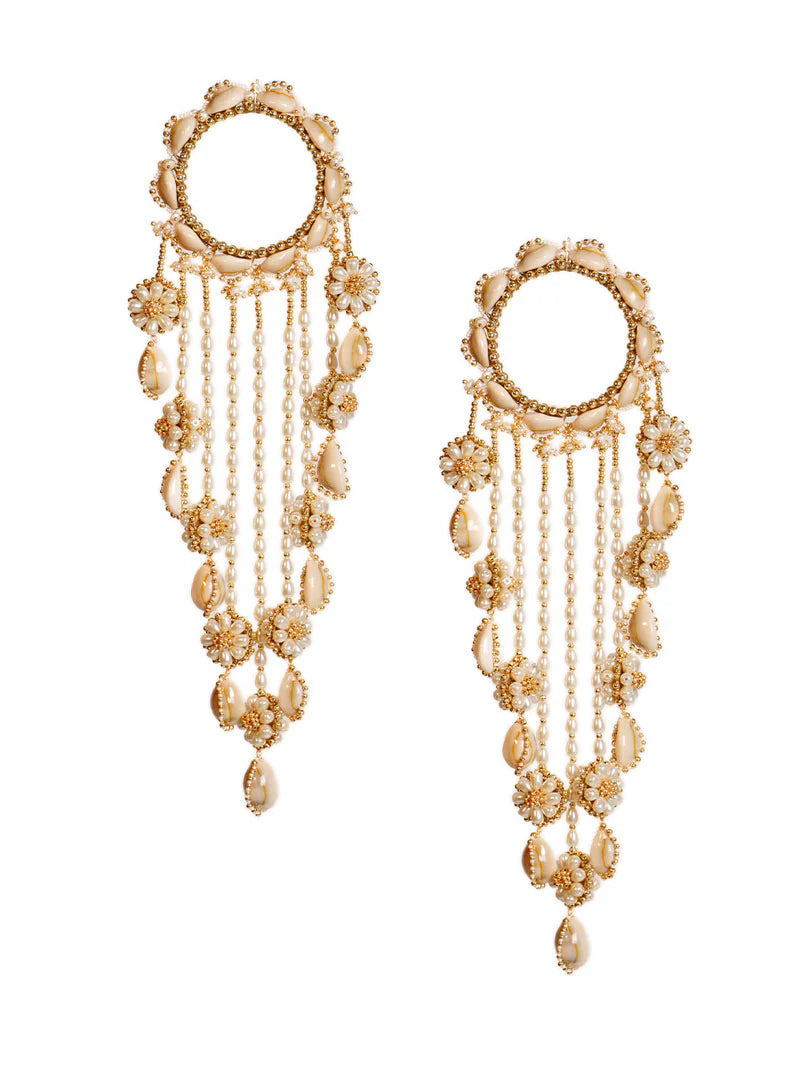 Long Shells Pearl White Kaleera With Kada