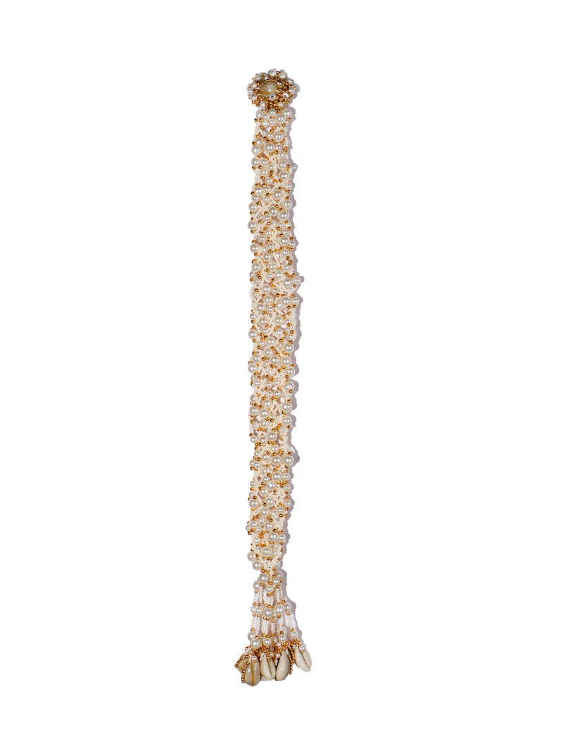 Traditional Indian Shell Pearl Long Hair Braid