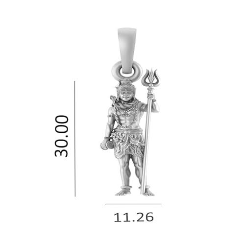 Lord Shiva Standing Sterling Silver Pendant - JAI HO INDIA