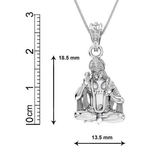 Hanuman Playing Khartal Sterling Silver Pendant - JAI HO INDIA
