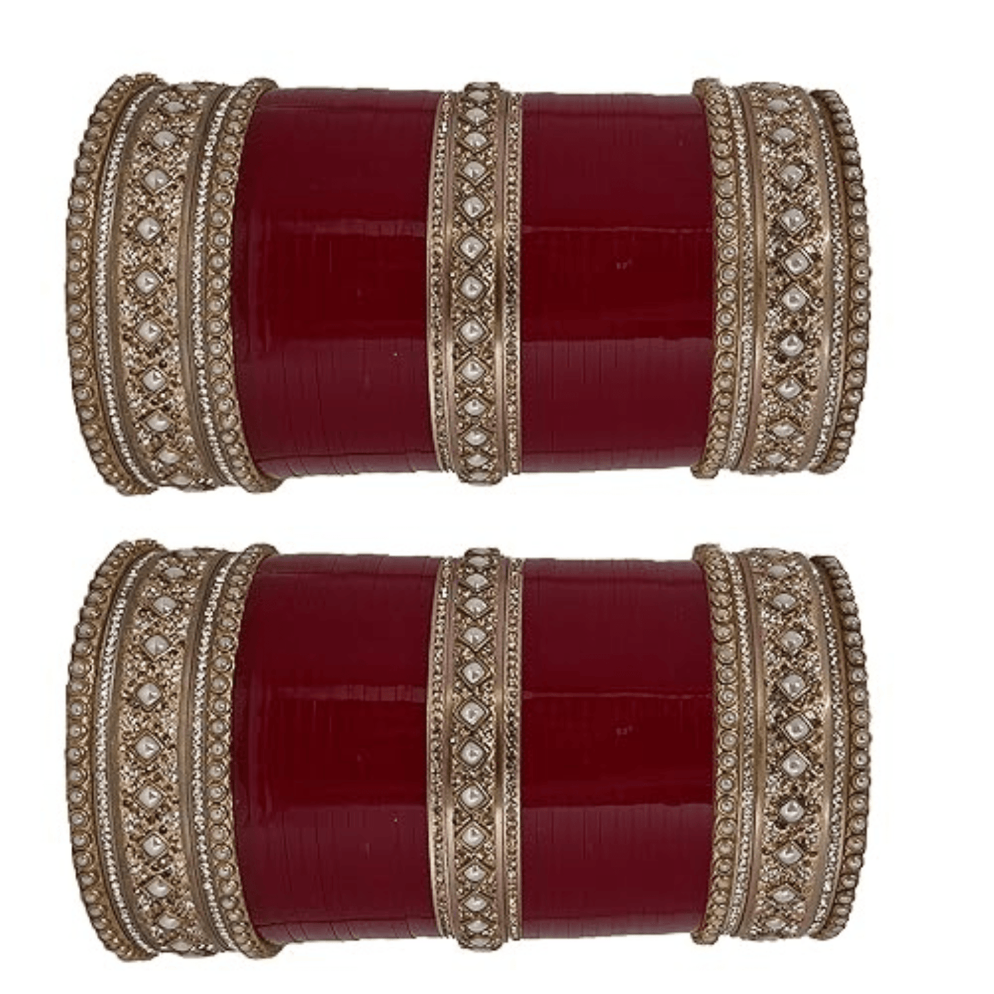 Maroon Golden Bridal Chooda Wedding Bangles Set Punjabi Wedding Chuda Set For Indian Wedding - JAI HO INDIA