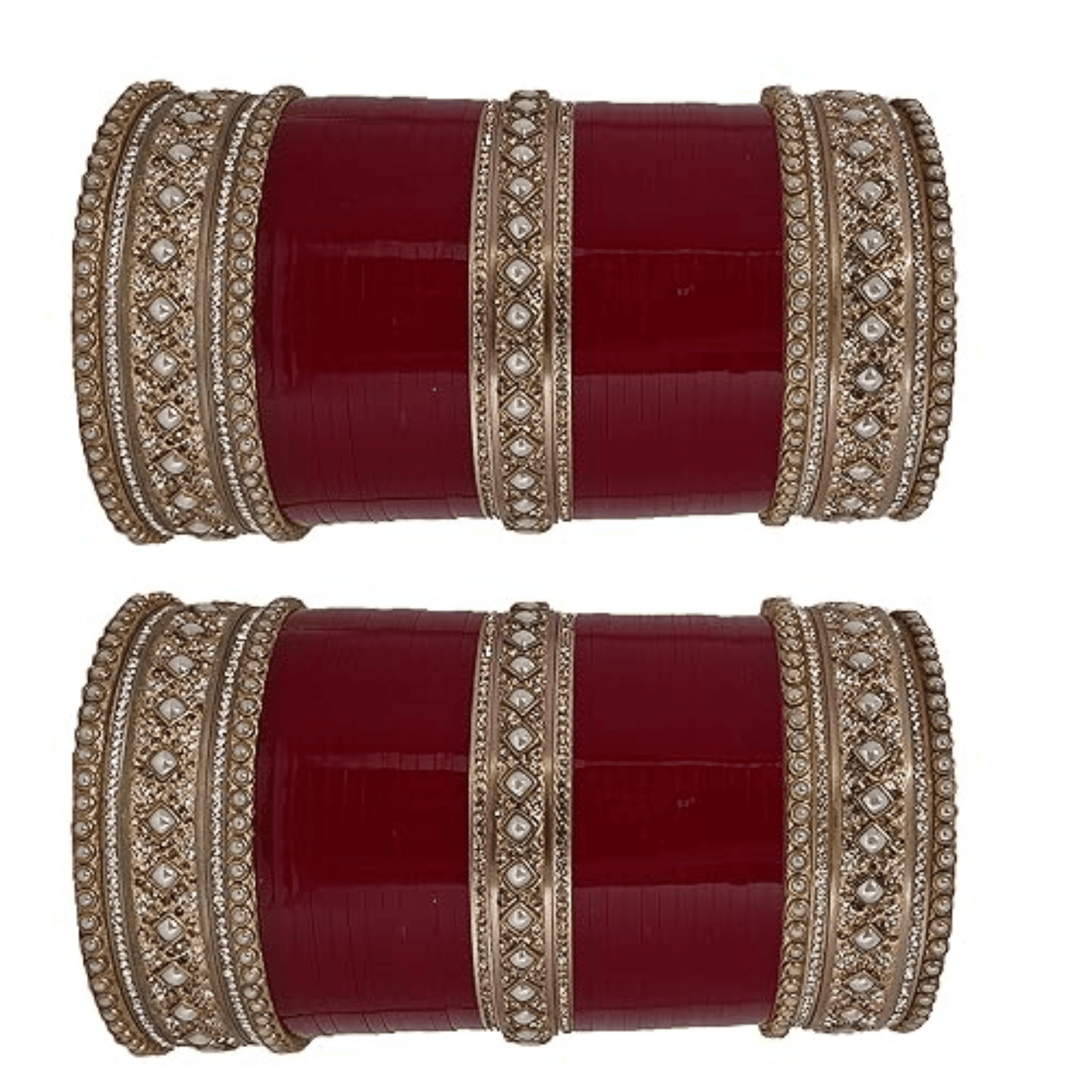 Maroon Golden Bridal Chooda Wedding Bangles Set Punjabi Wedding Chuda Set For Indian Wedding - JAI HO INDIA