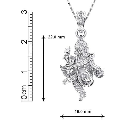 Dancing Lord Ganesha Sterling Silver Pendant - JAI HO INDIA