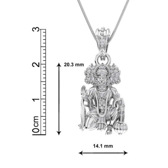 Blessing Panchmukhi Hanuman Sterling Silver Pendant - JAI HO INDIA
