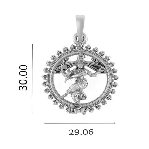 Lord Shiva Natraj Sterling Silver Pendant - JAI HO INDIA