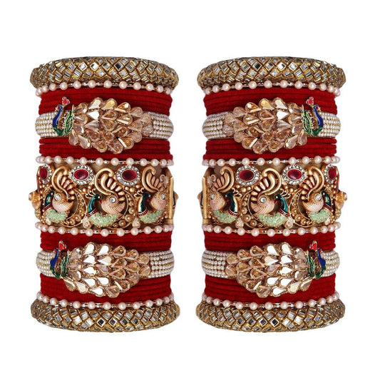 Royal Bridal Choodas Peacock Wedding Bangles - JAI HO INDIA