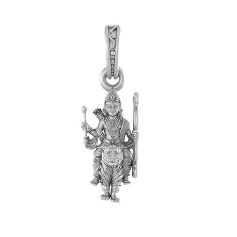 Veer Ayyappa On Tiger Sterling Silver Pendant - JAI HO INDIA