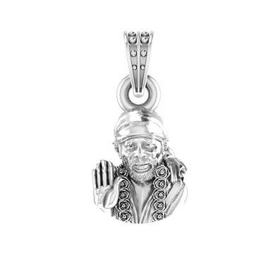 Shirdi Sai Baba Sterling Silver Pendant - JAI HO INDIA