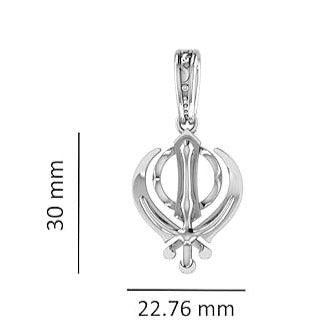 Sikh Khanda Symbol Sterling Silver Pendant - JAI HO INDIA