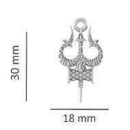 Lord Shiva Trishul /Trident Sterling Silver Pendant - JAI HO INDIA
