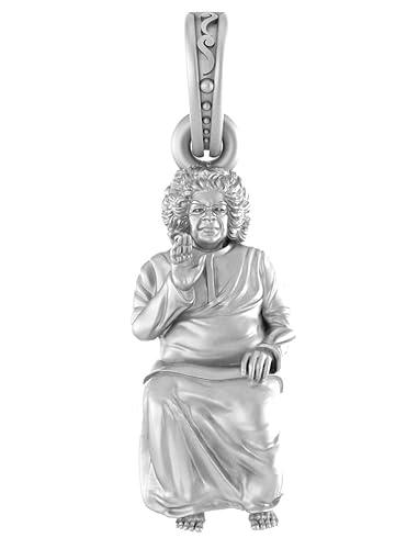 Shri Satya Sai Baba Blessing Sterling Silver Pendant - JAI HO INDIA