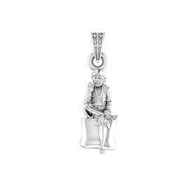 Shirdi Sai Baba Blessing Sterling Silver Pendant - JAI HO INDIA