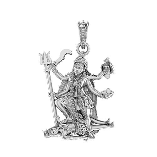 Goddess Kali Maa Sterling Silver Pendant - JAI HO INDIA
