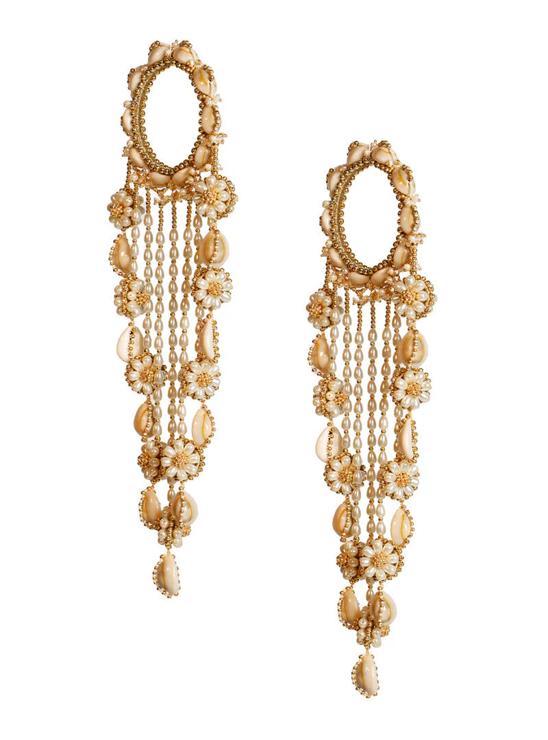 Long Shells Pearl White Kaleera With Kada
