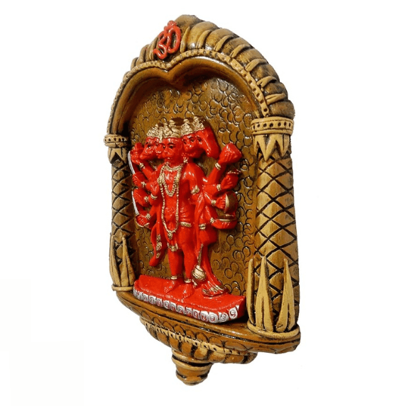 Panchmukhi Hanuman Wall Hanging For Front Door Five Face Hanuman Statue 8.5 inches - JAI HO INDIA