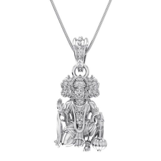 Blessing Panchmukhi Hanuman Sterling Silver Pendant - JAI HO INDIA
