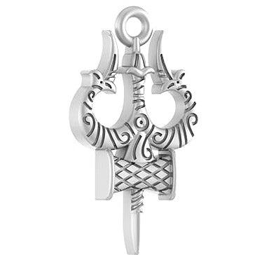 Lord Shiva Trishul /Trident Sterling Silver Pendant - JAI HO INDIA
