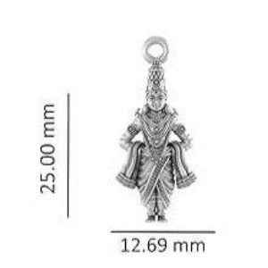 Lord Vitthal Sterling Silver Pendant - JAI HO INDIA