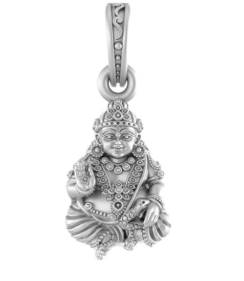 Lord Kuber Blessing Sterling Silver Pendant - JAI HO INDIA