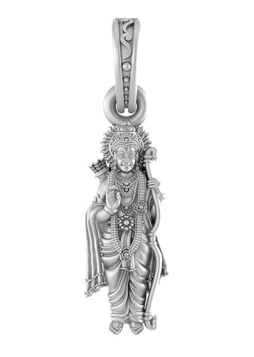 Shree Ram Blessing Sterling Silver Pendant - JAI HO INDIA