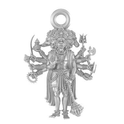 Blessing Panchmukhi Hanuman Sterling Silver Pendant - JAI HO INDIA