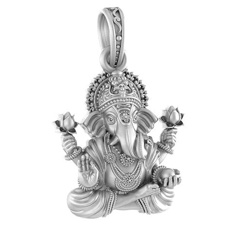 Lord Ganesha Blessing Sterling Silver Pendant - JAI HO INDIA