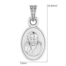 Shirdi Sai Baba Sterling Silver Pendant - JAI HO INDIA