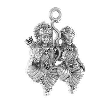 Shree Ram And Maa Sita Sterling Silver Pendant - JAI HO INDIA