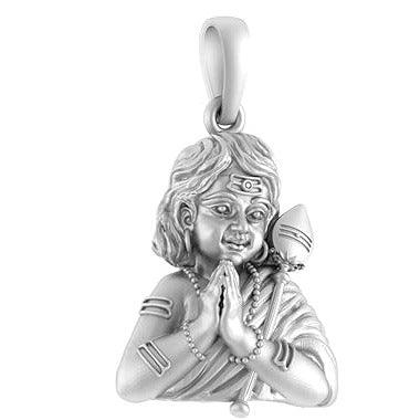 God Kartikeya Sterling Silver Pendant - JAI HO INDIA